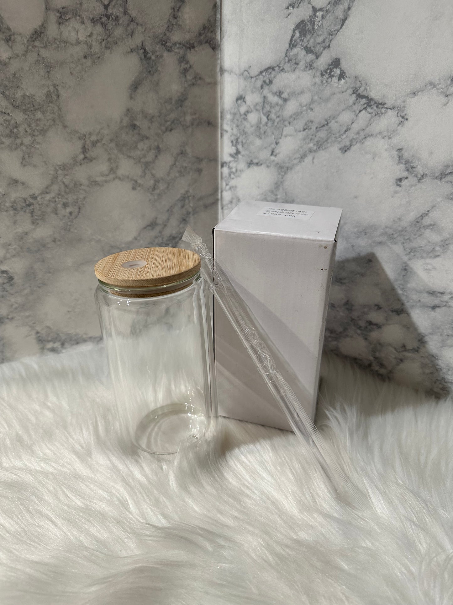 16 oz Snow Globe Double Wall Glass Tumbler