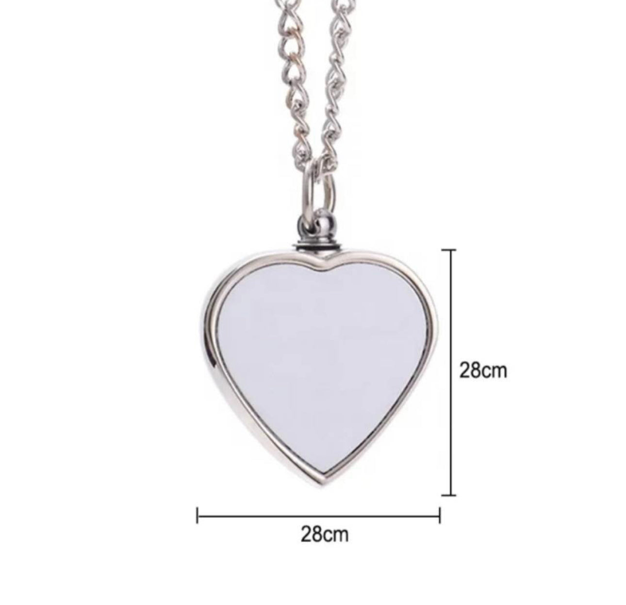 Sublimation Heart Urn memorial necklace